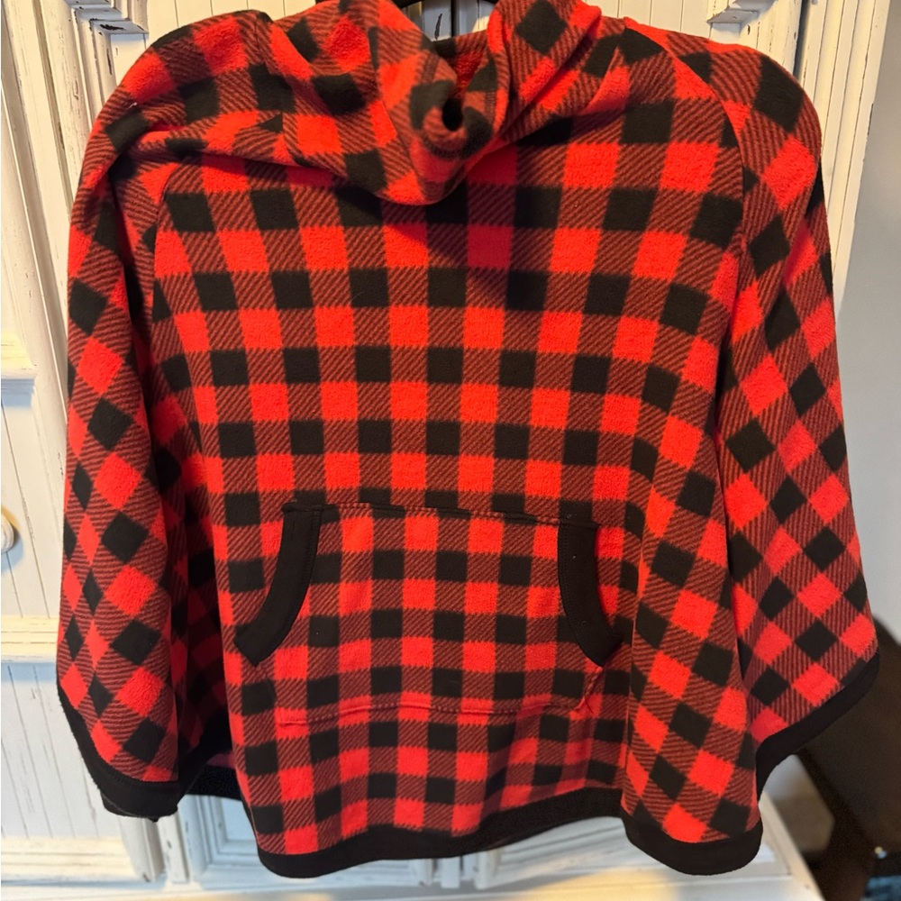 Cuddl Duds Kids Red and Black Checkered Cape
